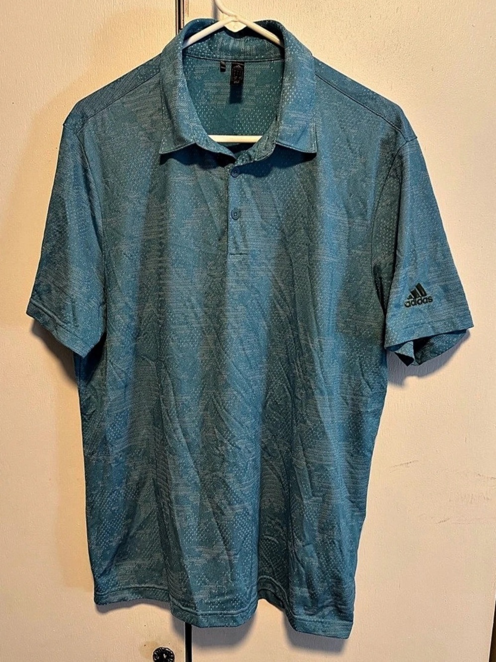 adidas Primegreen Geometric Polo Shirt Men's Blue Polo Size Medium G28